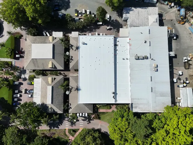 Luxury tile roof aerial drone view Fort Lauderdale Florida